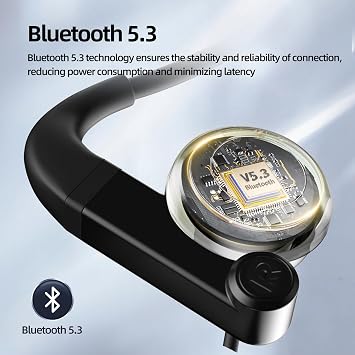 Muzen Open Ear Headphones, Wireless Bluetooth 5.3 IPX5 Wtaterproof Portable Sport Earbuds, Sway Shake 23g Lightweight Open Earphones with Hi-Fi Sound&7H Playtimes for Cycling Runing Gaming Workout