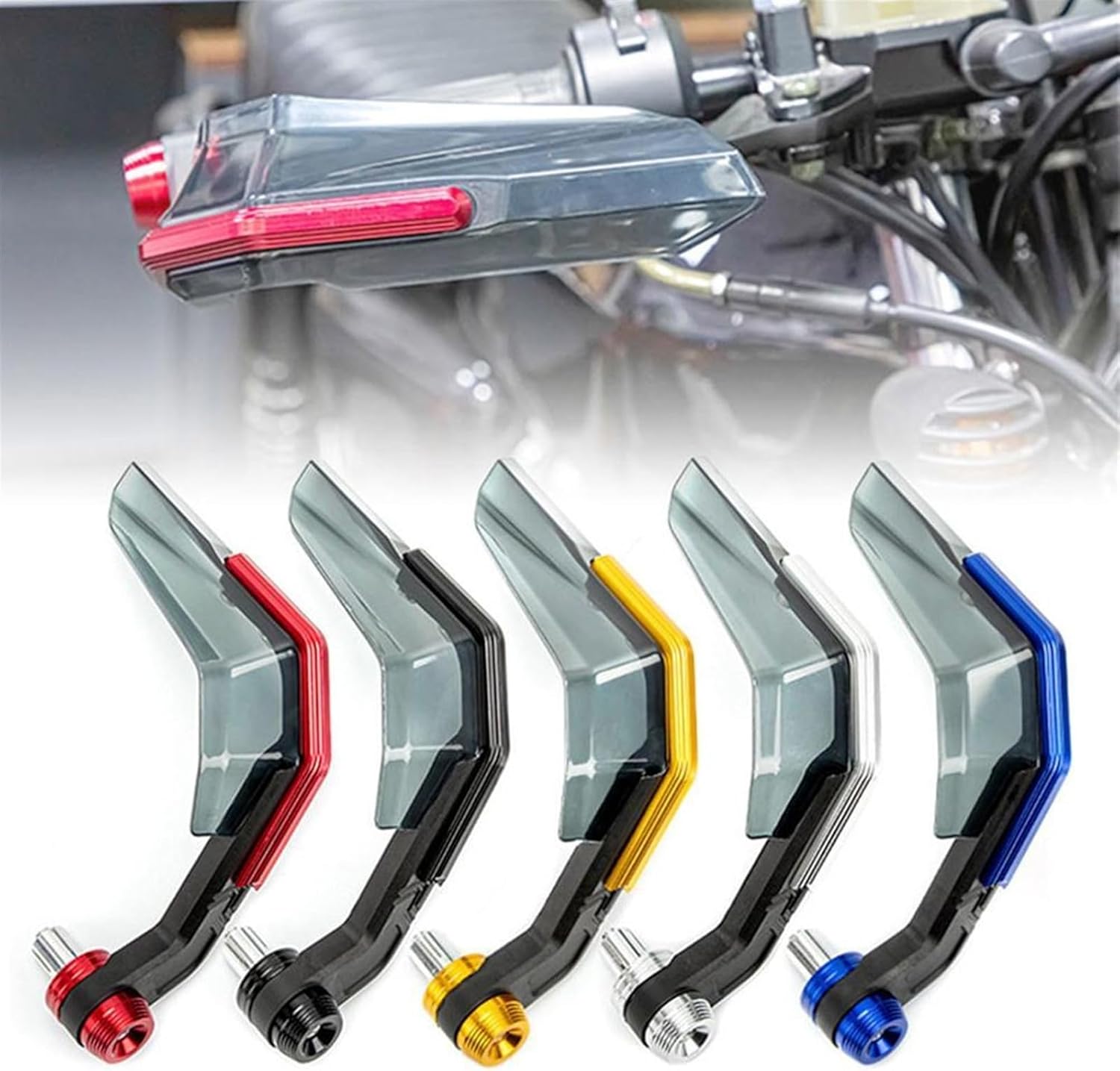 Handguard Motorcycle Hand Guard shield Protector, 2pcs/set Handguard Handle Hand Guard Shield, for Electric Bike Motorcycle Accessory (Color : Rojo, Size : A)