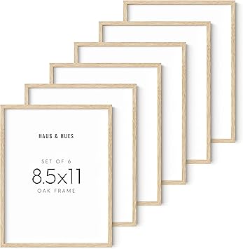 HAUS AND HUES Beige Oak Wood 8.5x11 Picture Frame