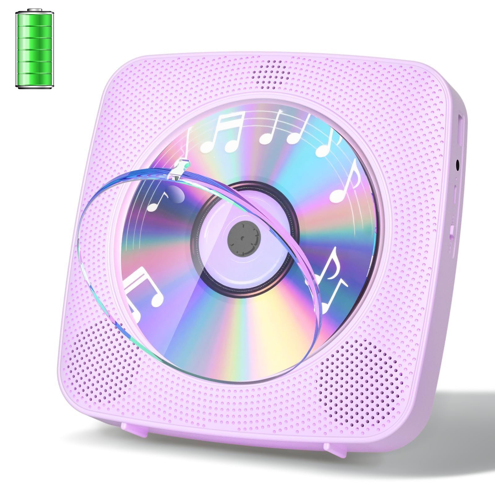 CD-speler Draagbaar Bluetooth: Kegaudio Radio met CD speler met luidspreker Afstandsbediening Ondersteunt USB/AUX-weergave Hoofdtelefoonaansluiting Groen