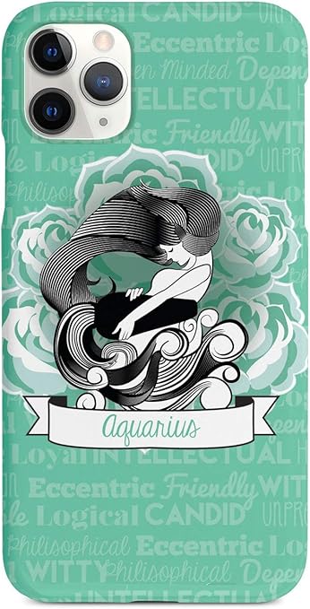 Inspired Cases - Compatible with iPhone 12 Pro Case - 3D Textured Protective Phone Case for Apple iPhone 12 Pro - Zodiac Sign - Aquarius