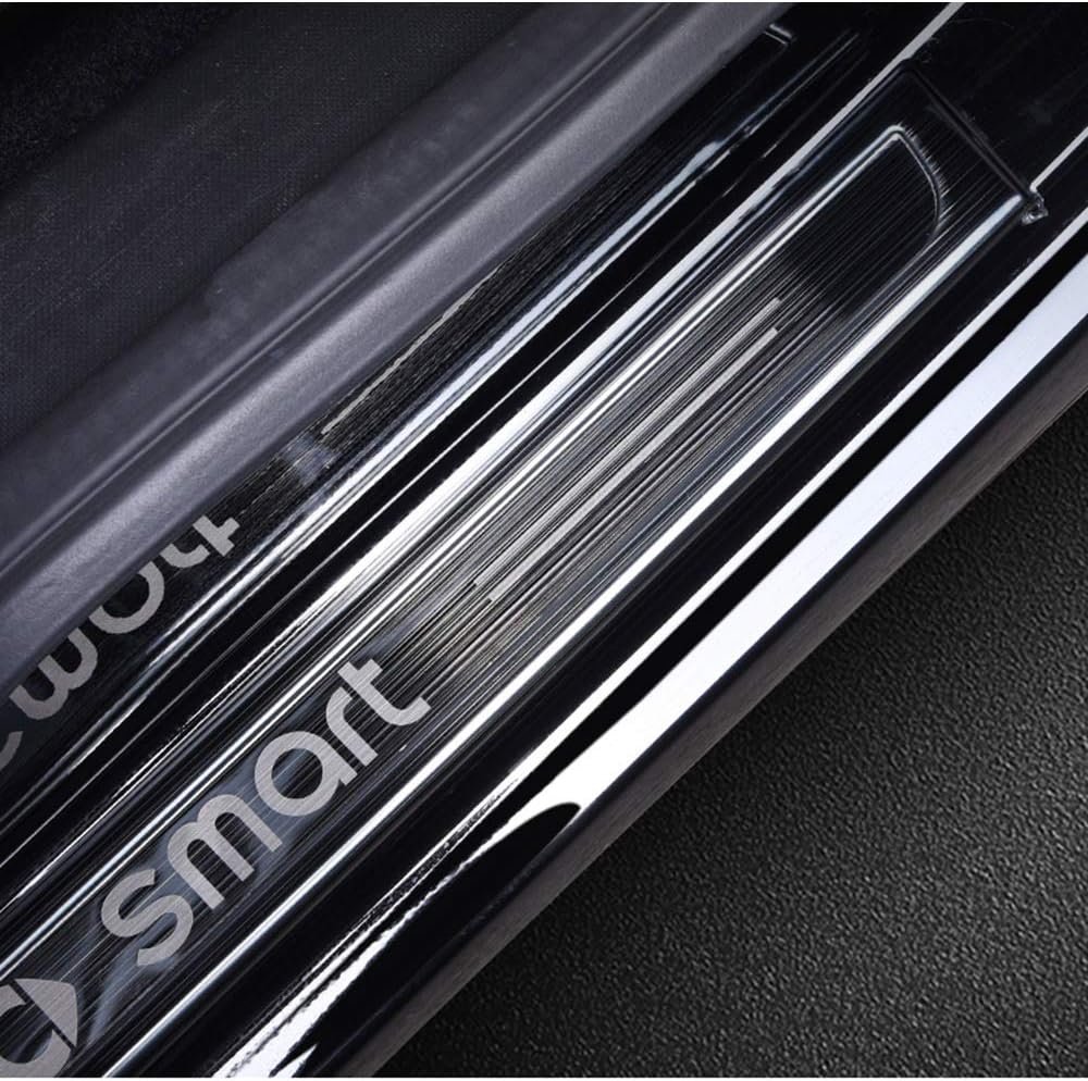 SHIFENG For Mercedes-Benz New Smart 453 fortwo 2015-2019 Car Outside Door Sill Welcome Threshold Sticker Protector Plate Auto Accessories(Outside black)