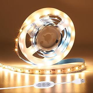 USB LED Strip 5V 2M warmweiß 2700K Dimmbar TV LED Hintergrundbeleuchtung Flexible LED Band mit Selbstklebend für Schlafzimmer Zuhause DIY Beleuchtung