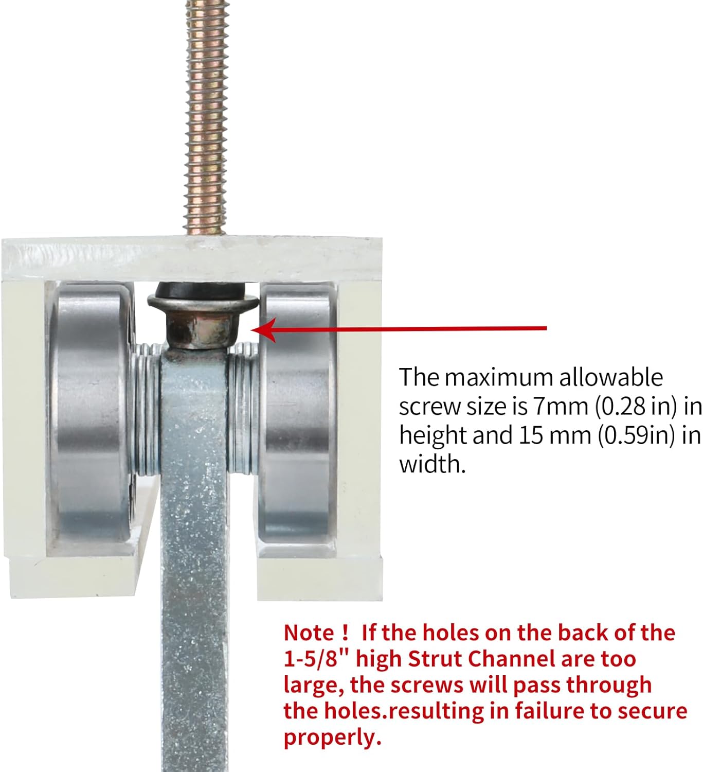 8-Wheel Trolley Assembly Rollers.Strut Channel Rollers Trolley.for use with 1-5/8" Wide and All 1-5/8" or Taller Unistrut.
