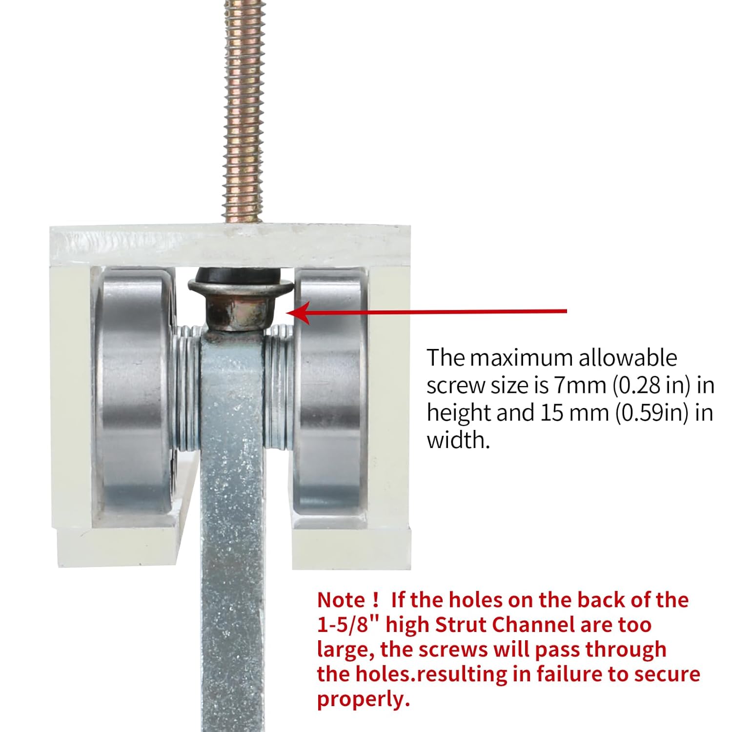 2-Wheel Trolley Assembly Rollers.Strut Channel Rollers Trolley.for use with 1-5/8" Wide and All 1-5/8" or Taller Strut Channel.(10)