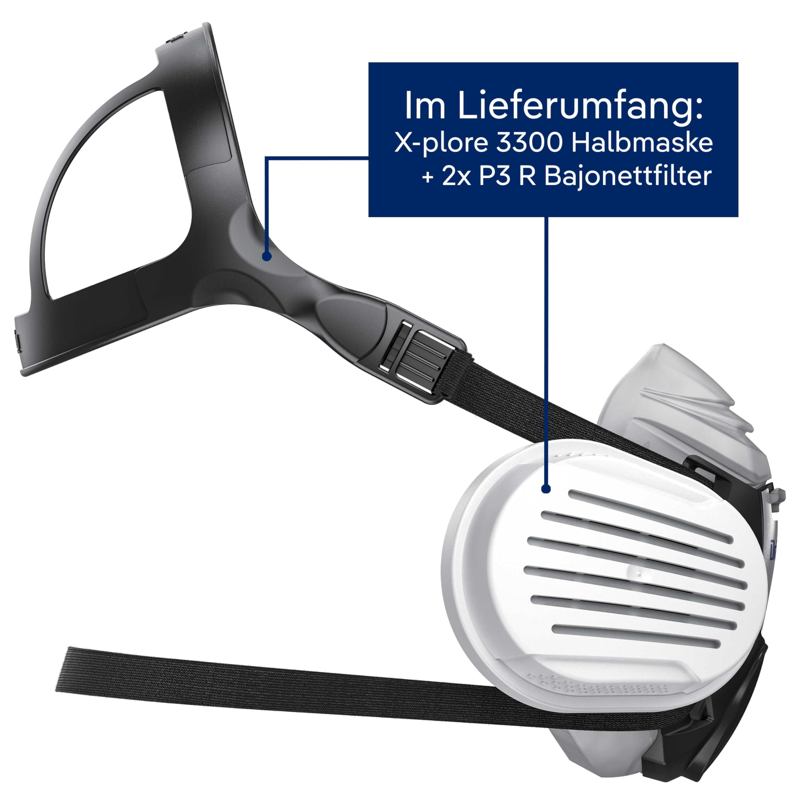Dräger X-plore 3300 Handwerkerset mit P3 Partikelfilter – Halbmaske für Handwerker, zuverlässiger Schutz gegen Feinstaub, Partikel & Schimmel