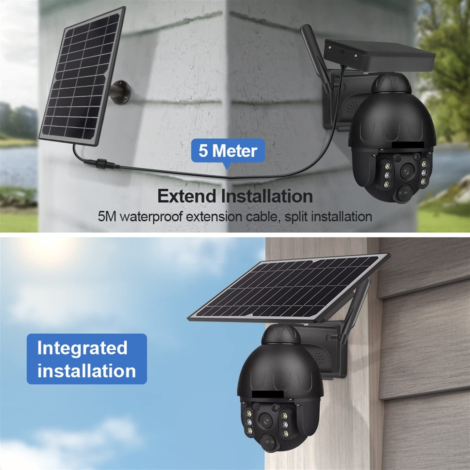 Telecamera Wifi Esterno, Telecamera solare 4G for esterni 2MP Pannello solare di sicurezza HD CCTV Videosorveglianza Monitor PIR Cam notturna a colori impermeabile ,Sicurezza, Antifurto(4G BLACK CAMER