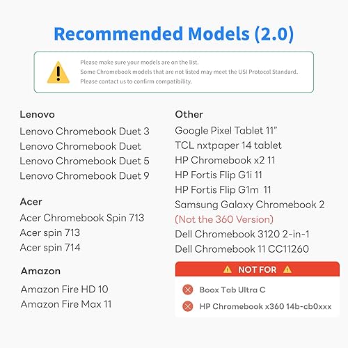 Miniatura 2 de Penoval USI2.0 - Lápiz digital para Chromebooks - 4096 niveles de sensibilidad a la presión para Lenovo, ASUS, HP Chrome Devices y Google Pixel