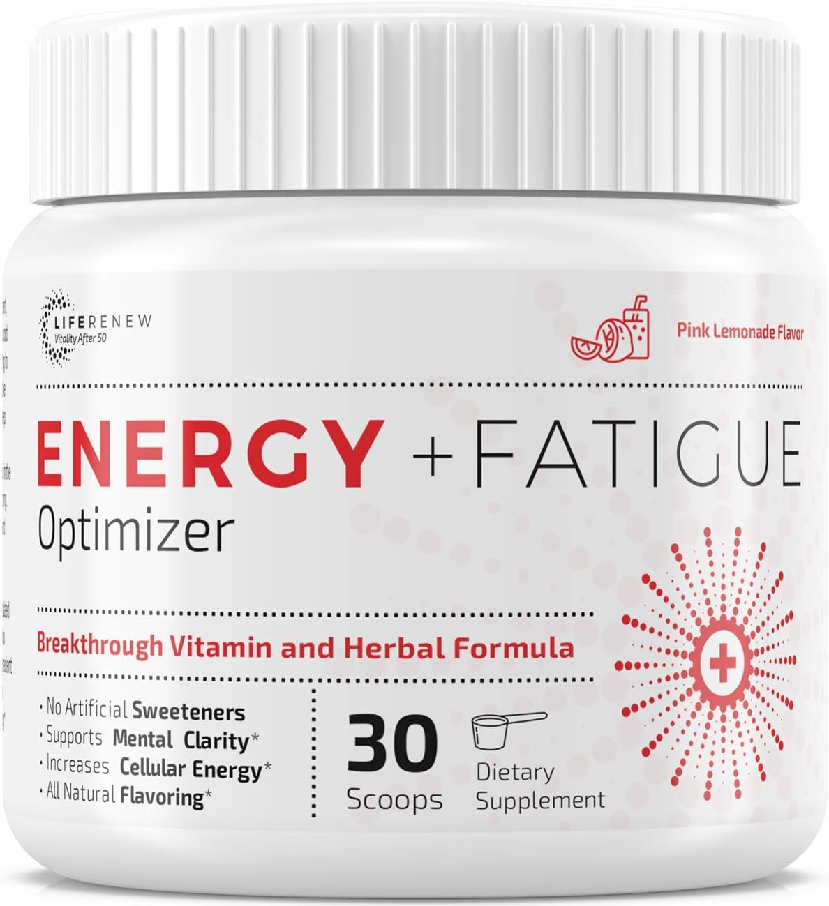 Life Renew: Energy and Fatigue Optimizer - Energy and Brain Booster Dietary Supplement Powder - Vitamin and Herbal Formula - 30 Servings - Supports Focus and Cellular Energy - All-Natural Flavoring