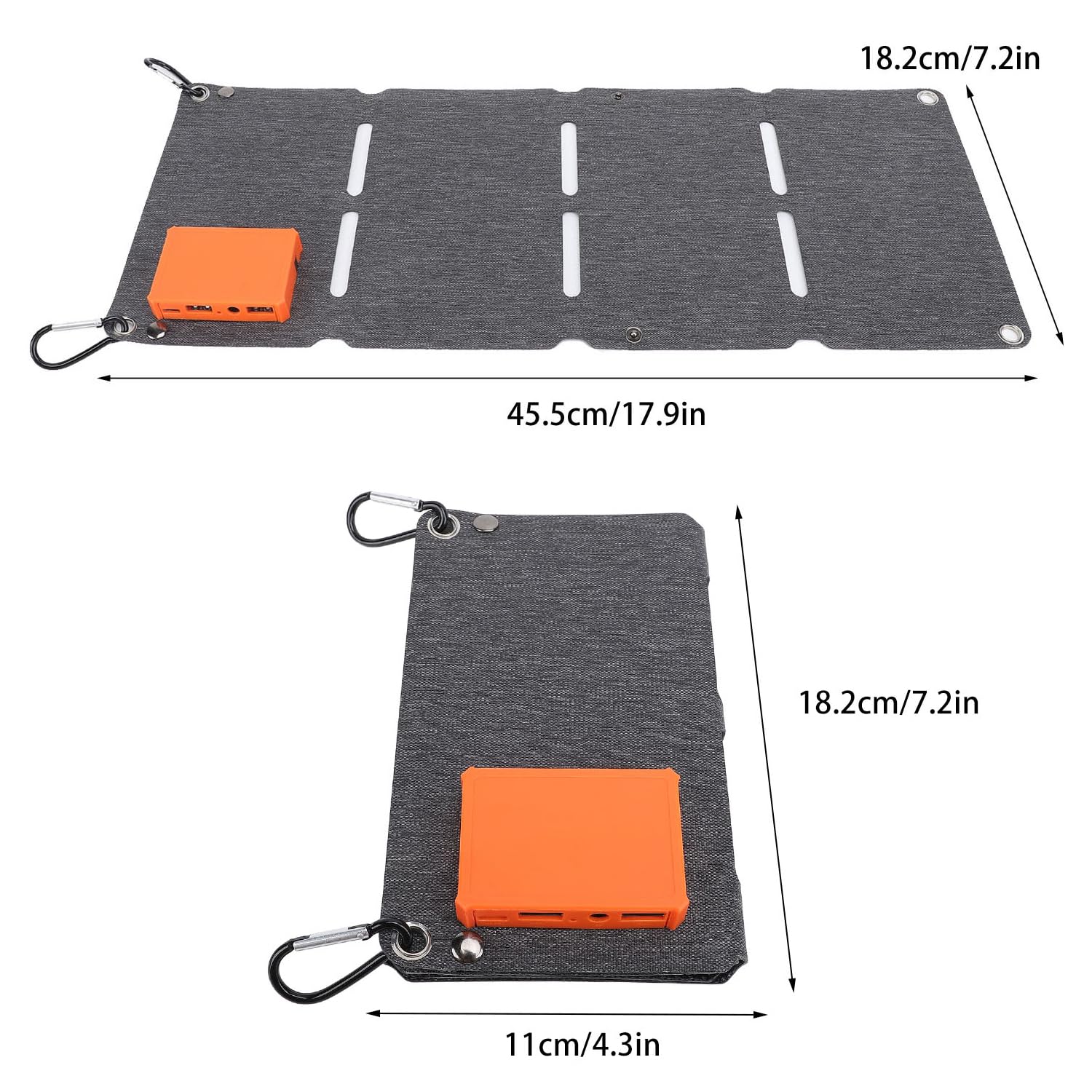 Panneau Solaire Pliable 40W, Haute Efficacité Monocristallin, Charge Rapide QC, Double USB, Portable et Léger, pour Randonnée, Camping et Voyages en Plein Air