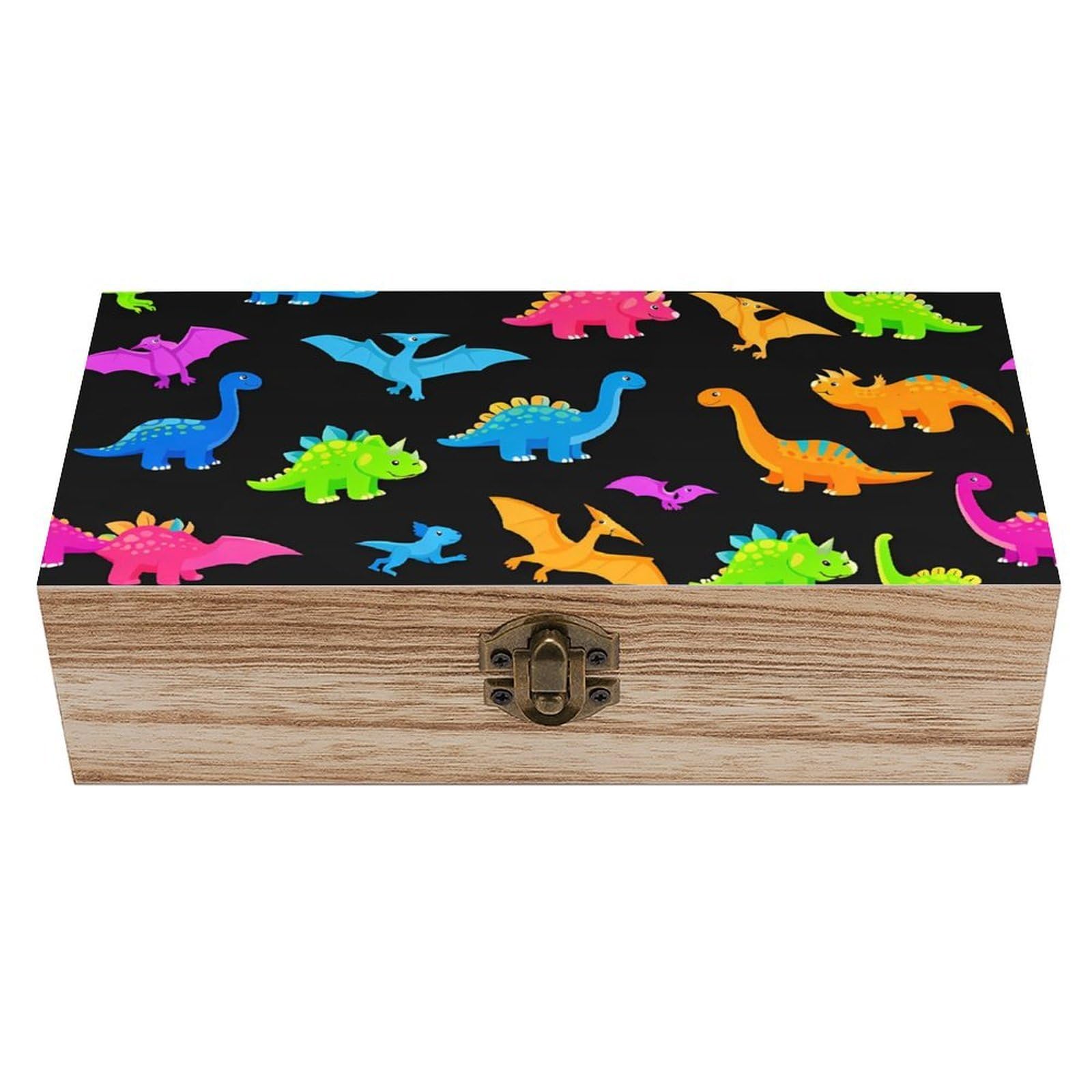 HLBSDM Cool Fire Dragon Wooden Storage Box