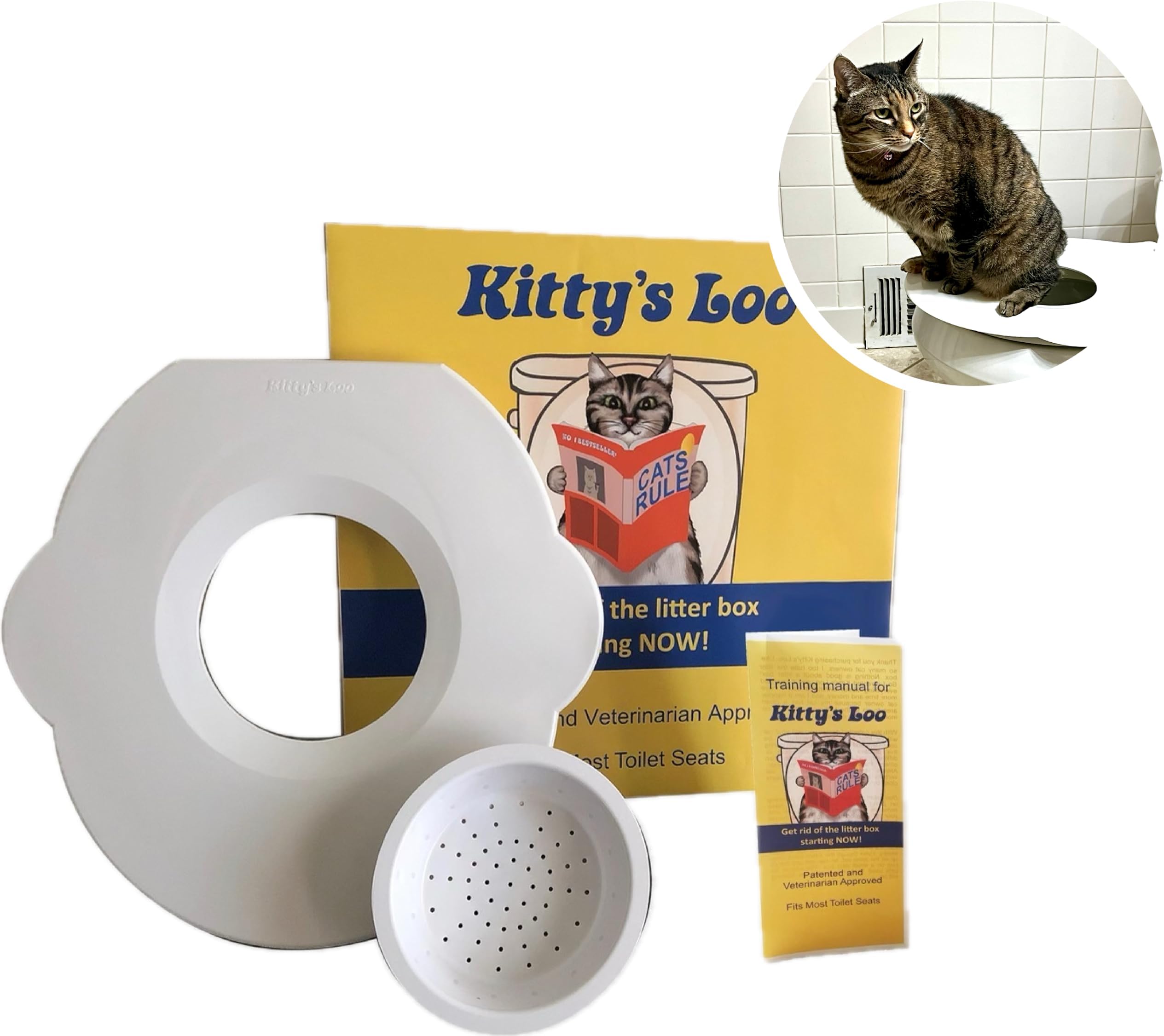 Superior Cat Toilet Training Kit - The Original Cat Training Seat - Patented - USA Made - Durable Portable