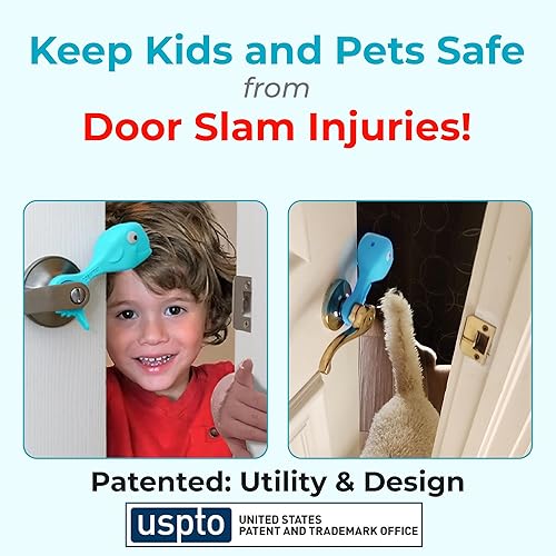 Miniatura 2 de Tapón de puerta que se mantiene en la puerta incluso cuando está cerrado, protege las manos de los niños, las colas de perros y gatos. Las puertas