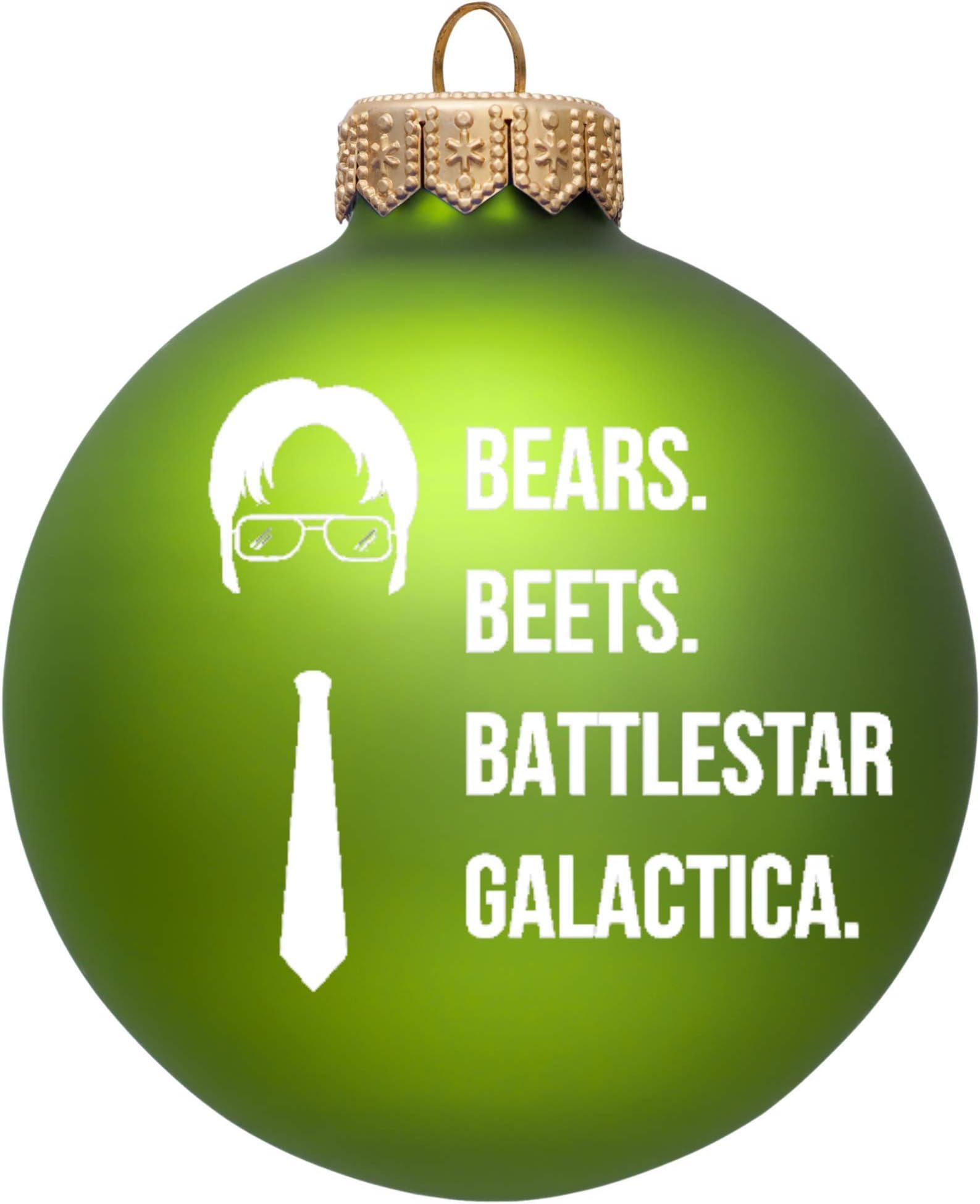 Bears Beets Battlestar Galactica Christmas Ornament - The Office Merchandise | Funny Dwight Schrute Novelty Gift for Men and Women - Dunder Mifflin Inspired Christmas Tree Ornaments