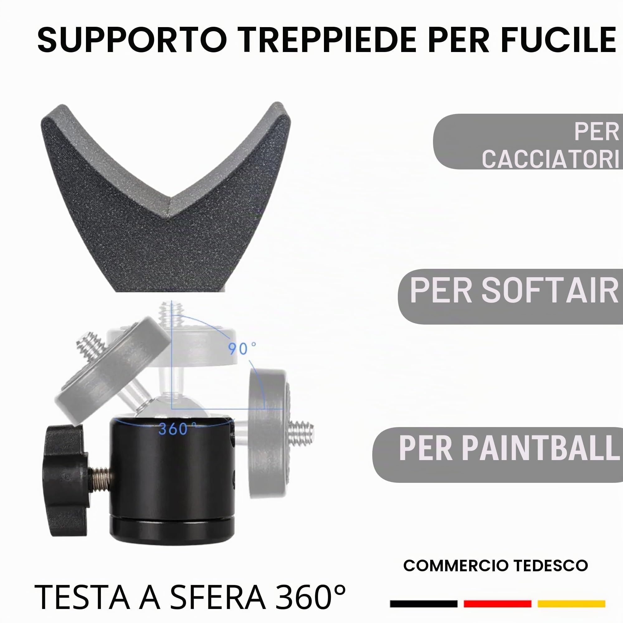 Adattatore Per Testa Piatta Treppiede In Plastica – Supporto Stabile E Facile Da Montare Per Foto E Video