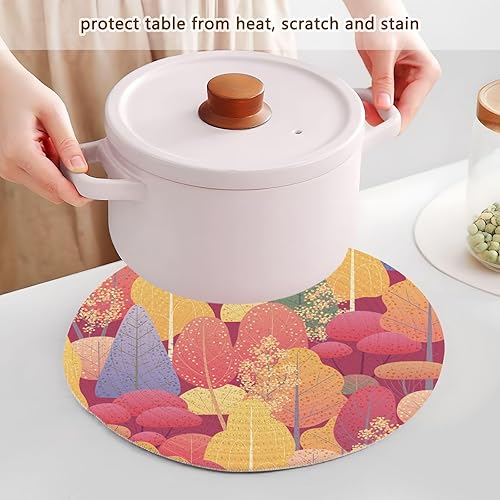Miniatura 5 de Coloridos árboles del bosque de otoño 3 piezas de almohadillas calientes resistentes al calor para ollas calientes y sartenes, salvamanteles placa