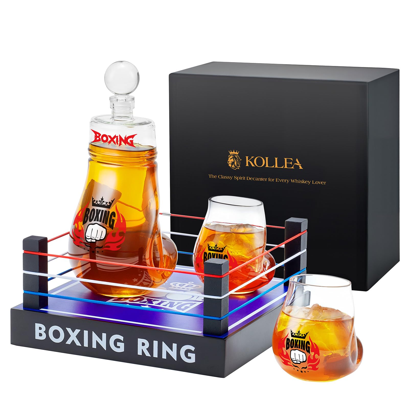 Service à whisky de boxe pour une soirée dégustation haut de gamme entre passionnés