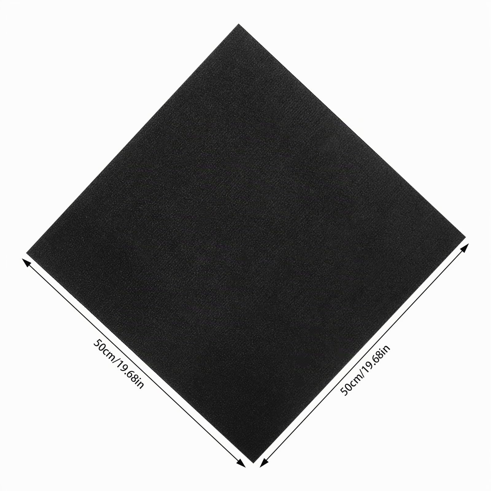 Lot de 20 carreaux de tapis carrés auto-posés - 50 x 50 cm - Résistant - Avec patch adhésif pour toutes les pièces, maison, bureau, chambre à coucher - Antidérapants - Noir - 5 m²