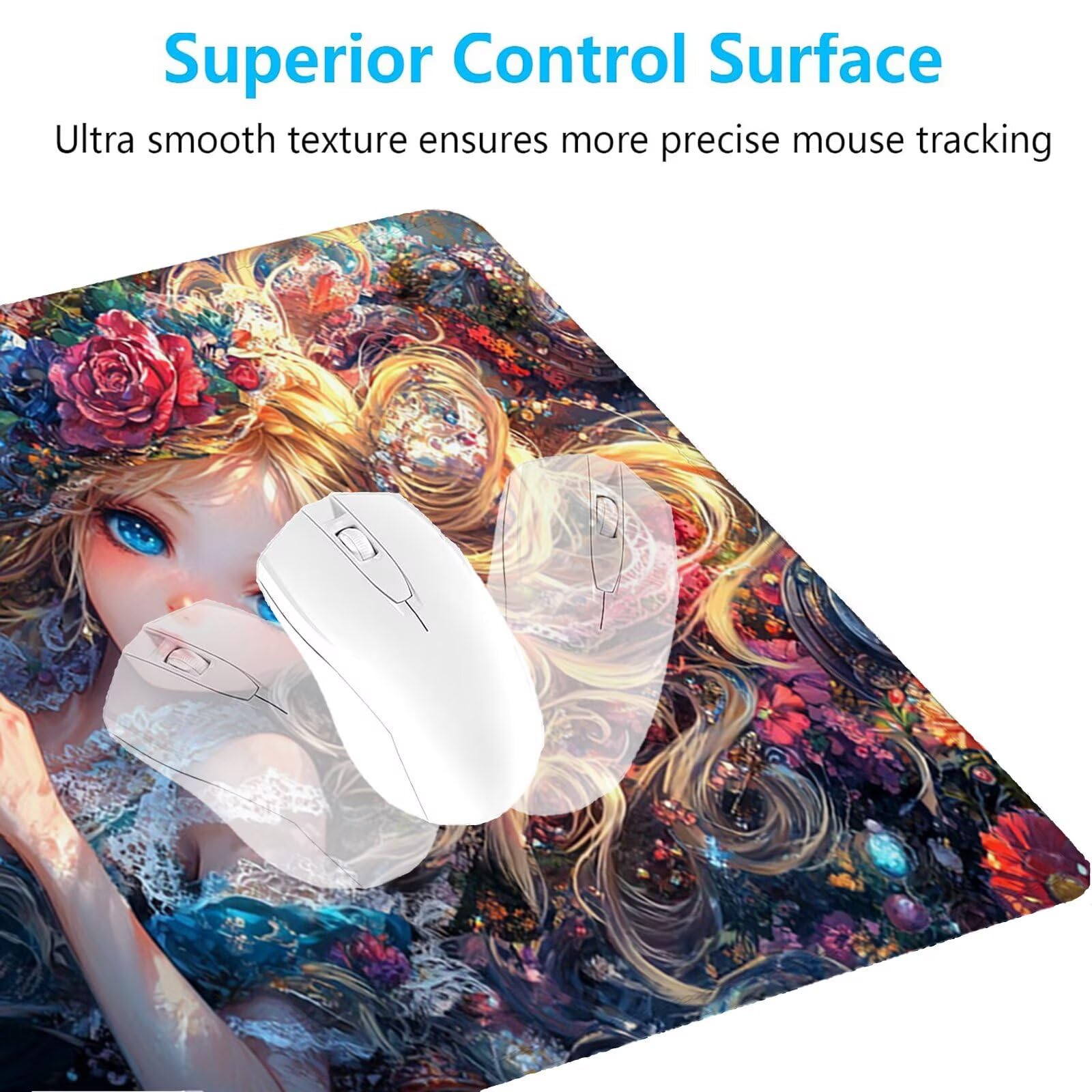 Tappetino Mouse Gaming XXL 1200x600x3mm,Tappetino Mouse Fumetto Design con Bordi Cuciti,Ragazza Mouse Pad Gaming Accessori per Migliora Precisione e Velocità,Extended Keyboard Pad per Scrivania,o-1887