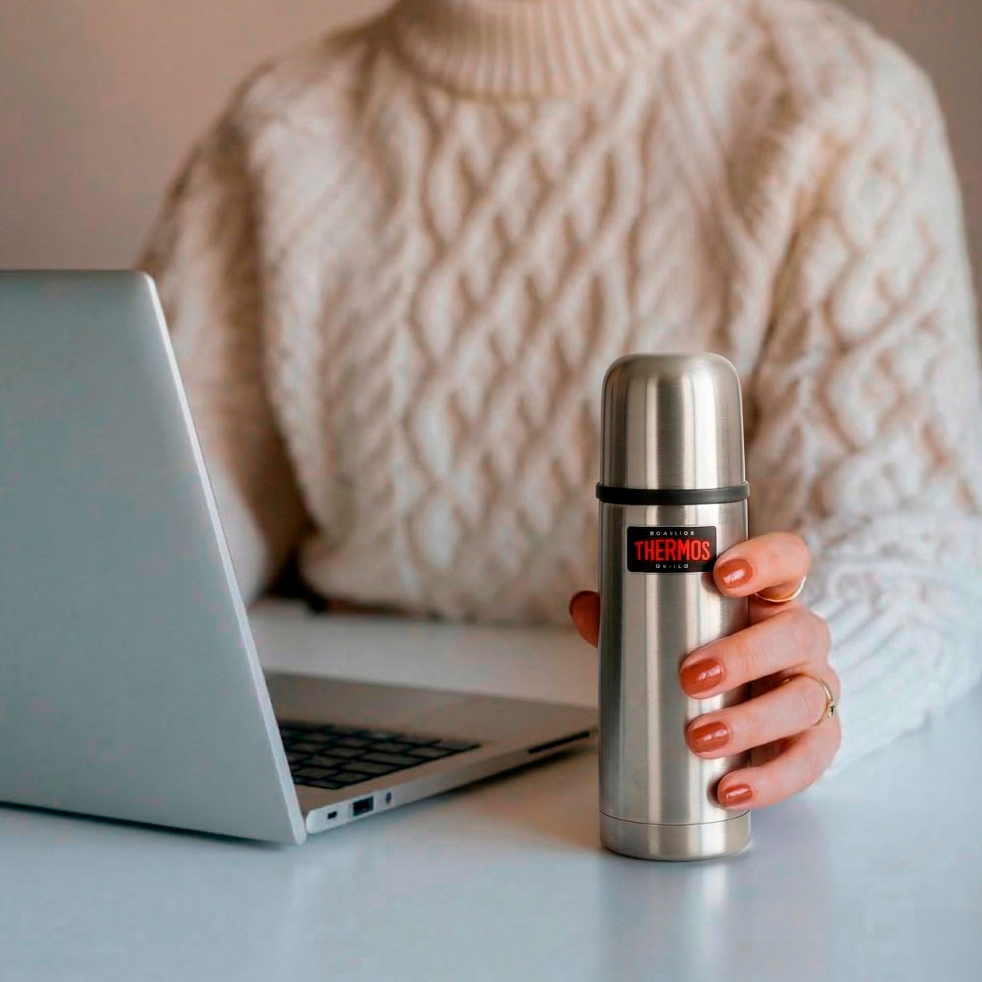 Thermos Leggero e Compatto in Acciaio Inox Opaco cm