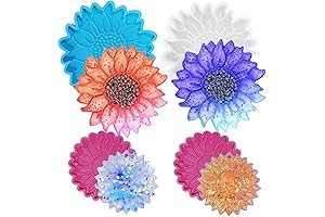 Sunflower Epoxy Resin Casting Mold for DIY Coasters and Keychains