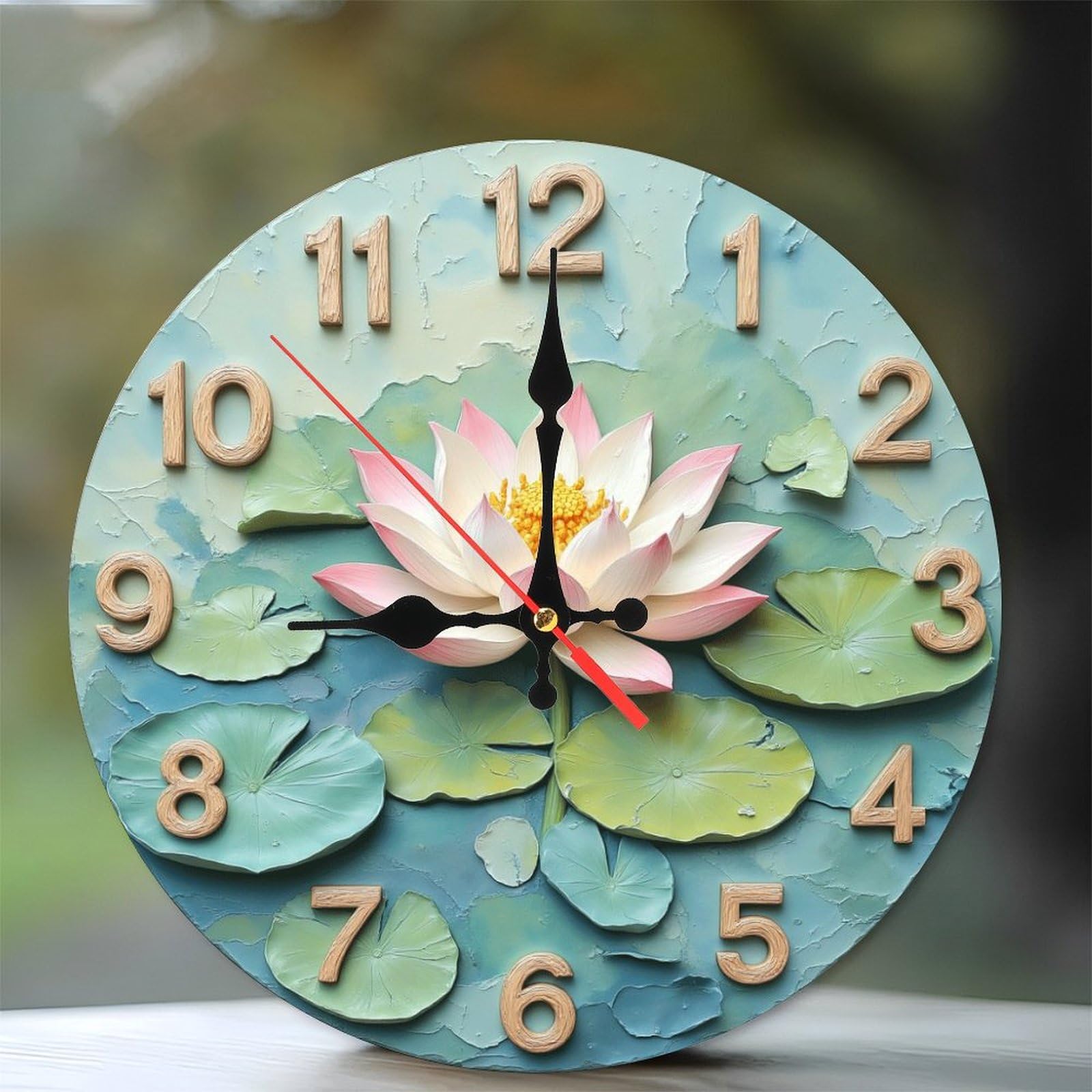 Horloge murale ronde lotus pour une ambiance zen et studieuse dans votre bureau ou votre cuisine