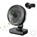 MERTTURM USB Desk Mini Portable Cooling Table Fan with 4 Speeds, 360° Adjustment 4000mAh Rechargeable Battery Operated Small Quiet Personal Desktop Silent Fan for Home Office Outdoor Travel gallery image