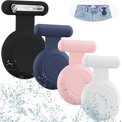 Soporte impermeable compatible con AirTag para niños (paquete de 4), funda oculta con alfiler, clip de rastreador GPS compatible con Apple Air Tag,