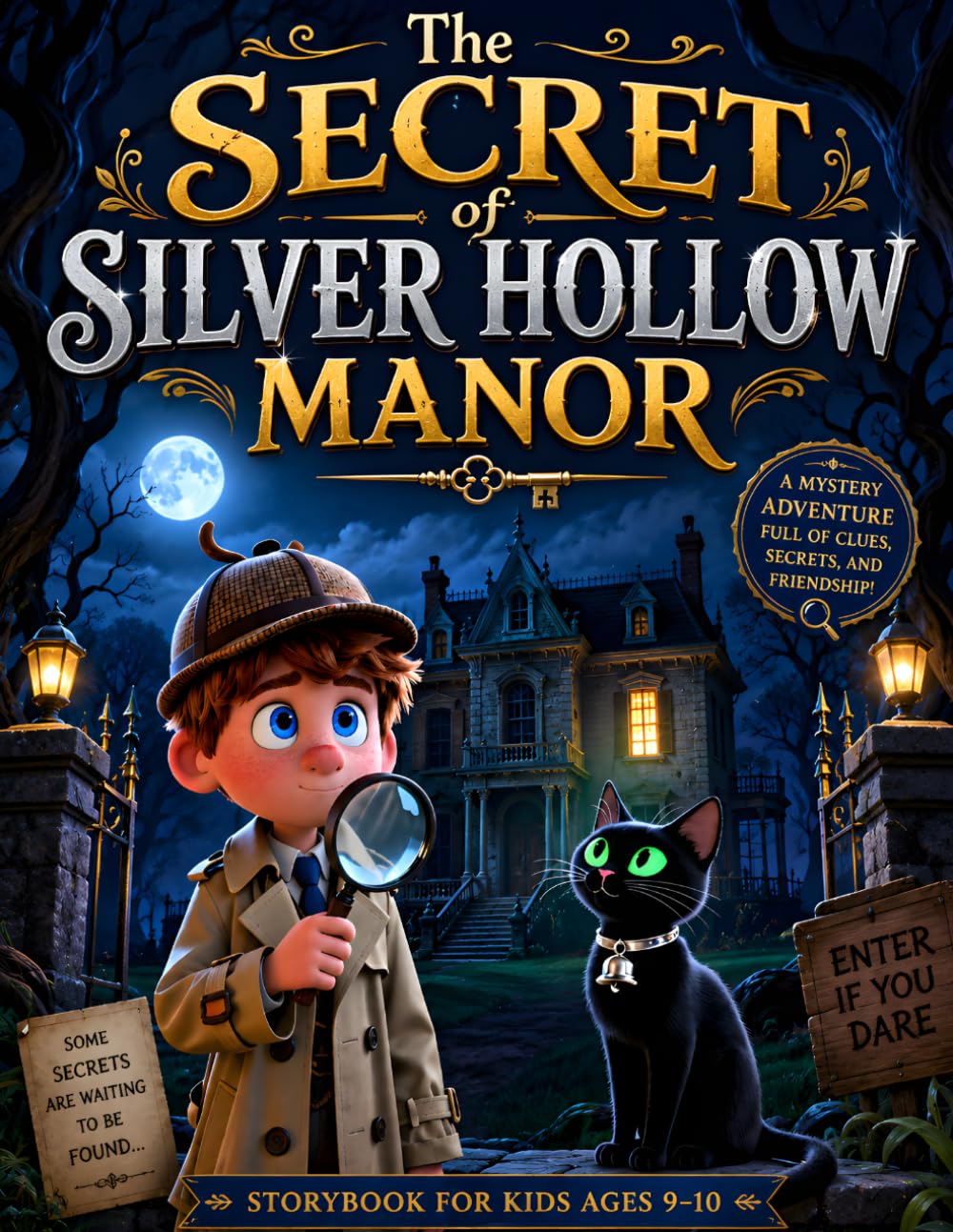 The Secret of Silver Hollow Manor - Storybook For Kids Ages 9-10: A Children's Mystery Adventure Book | Detective Story, Hidden Clues, Friendship, Suspense, and Problem-Solving Fun