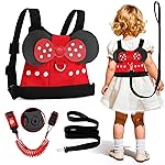 Lehoo Castle Toddler Harness with Leash, 3-in-1 Toddler Leash with Anti Lost Wrist Link for Toddlers, Kid Leashes for Girls, Baby Leashes for Toddlers (Minnie)