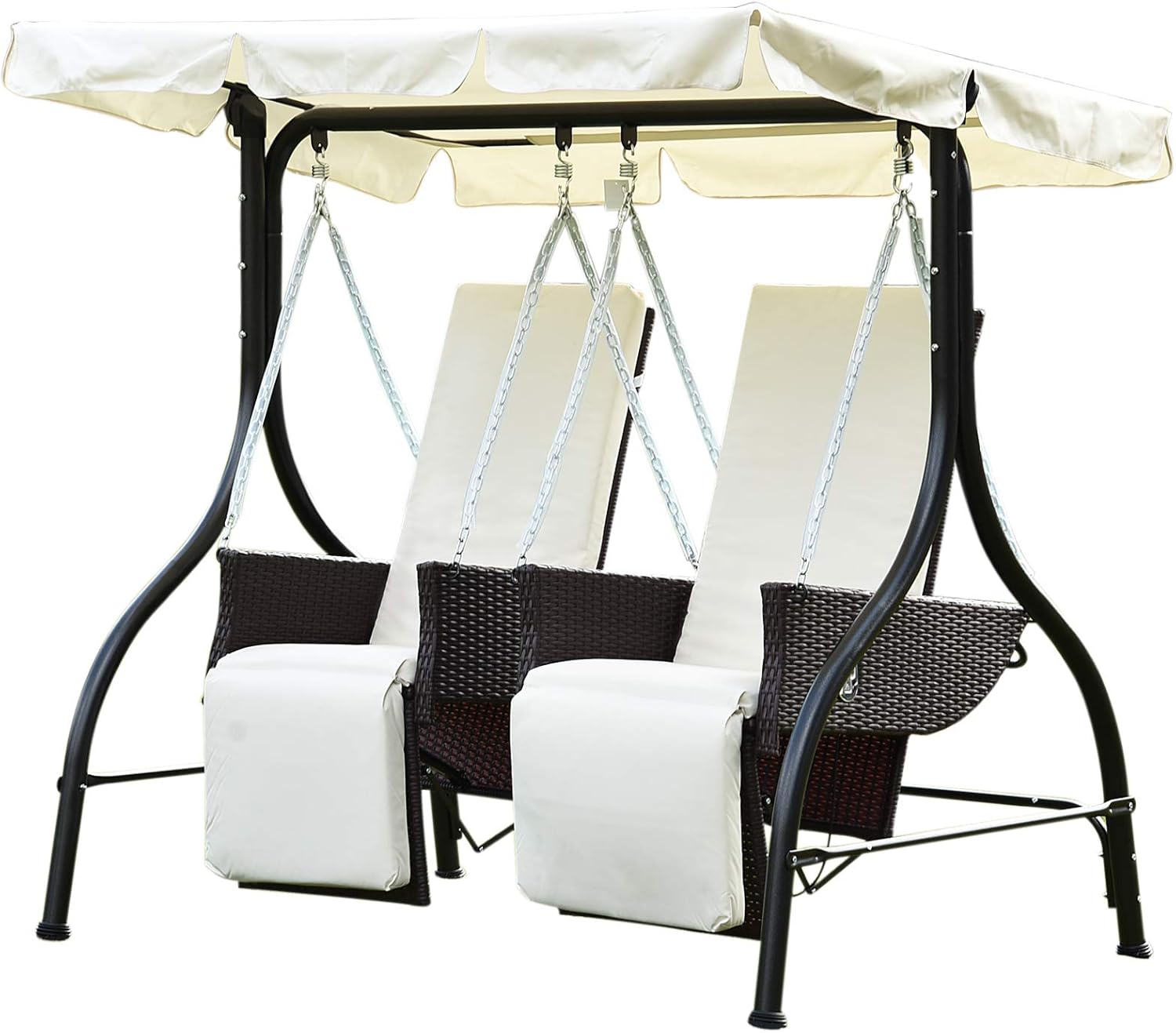 Outsunny 2 Seater Rattan Outdoor Garden Patio Swinging Hammock Chair