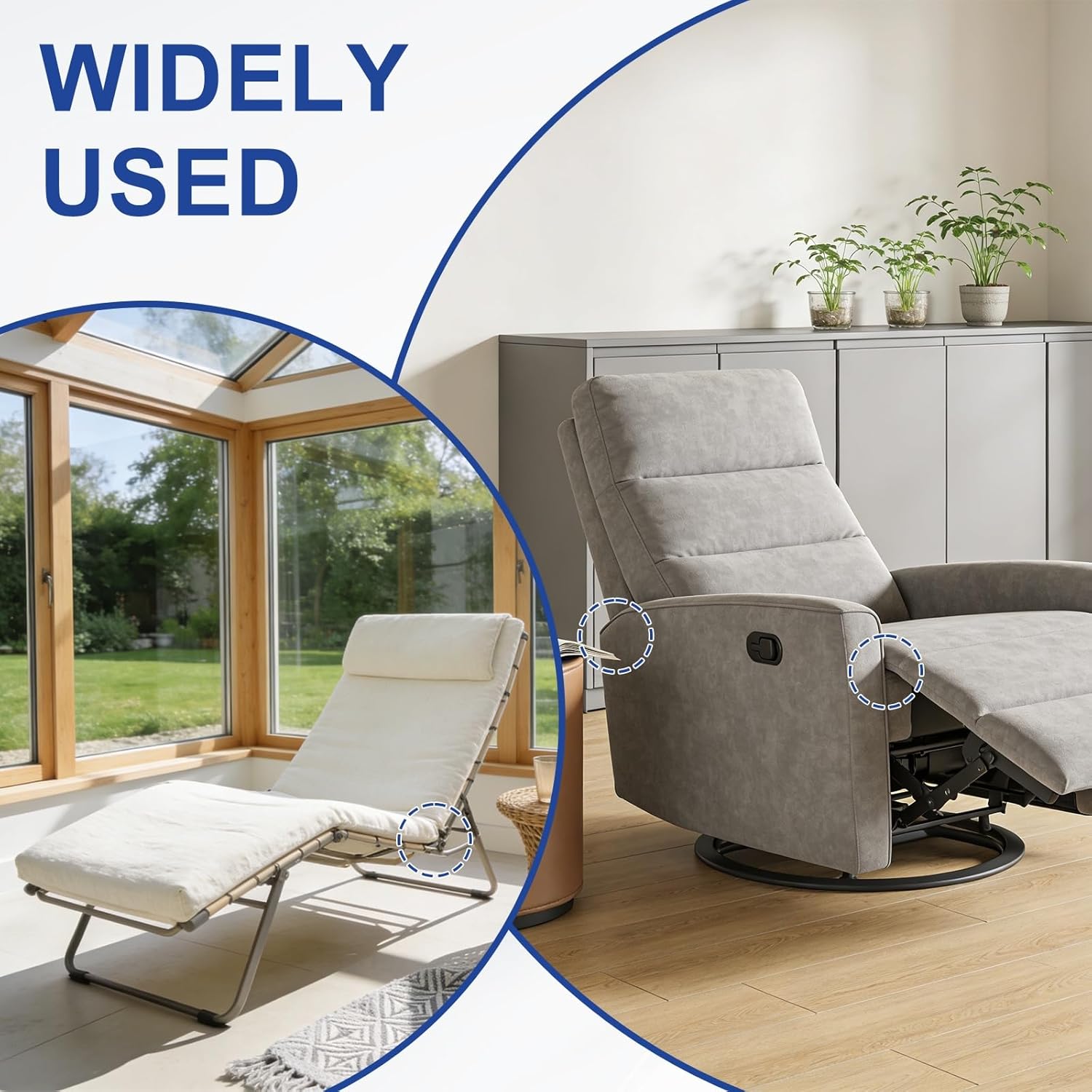 uxcell 2Pcs Adjustable Sofa Hinge, 180 Degree Reverse 5 Gear Support Joint Folding Table Brackets Furniture Replacement Parts for Sofas and Outdoor Beach Chairs