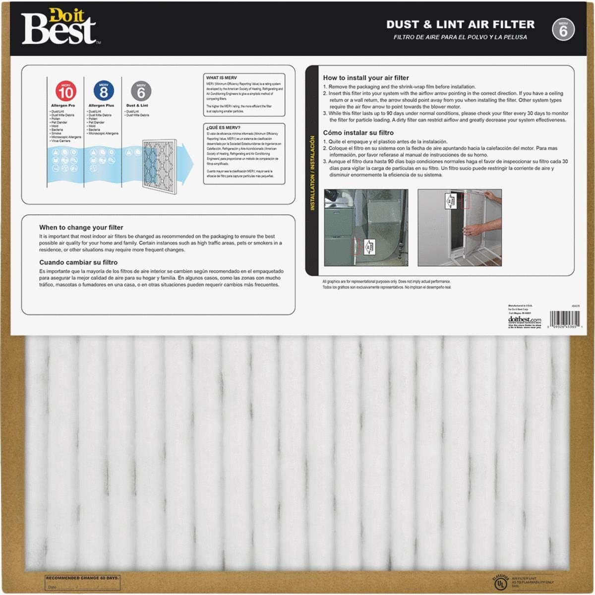 18x18x1 MERV 6 Air Filter by Do it Best Flanders