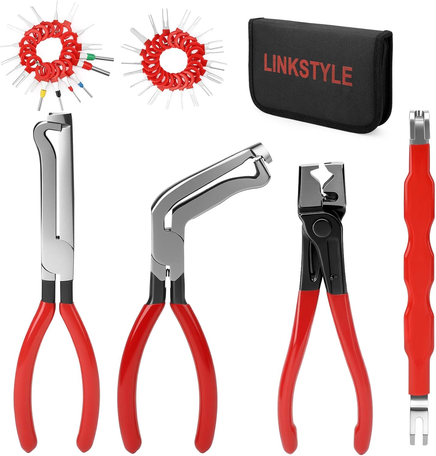 Linkstyle Automotive Electrical Disconnect Pliers: 38PCS Terminal Pin Removal Tool, Hose Clamp Pliers, Electrical Plug Connector Disconnect Tool for Car, Truck, SUV