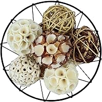 Vista 3 de Blue Donuts Bolas decorativas para cuencos, bolas decorativas para centros de mesa, bolas de mimbre de ratán surtidas, bolas de vid orb, rellenos