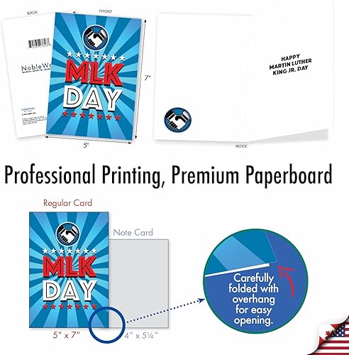Miniatura 3 de NobleWorks Martin Luther King Jr - Tarjeta de papel con sobre de 5 x 7 pulgadas 1 tarjeta MLK Jr Day C10261MKG