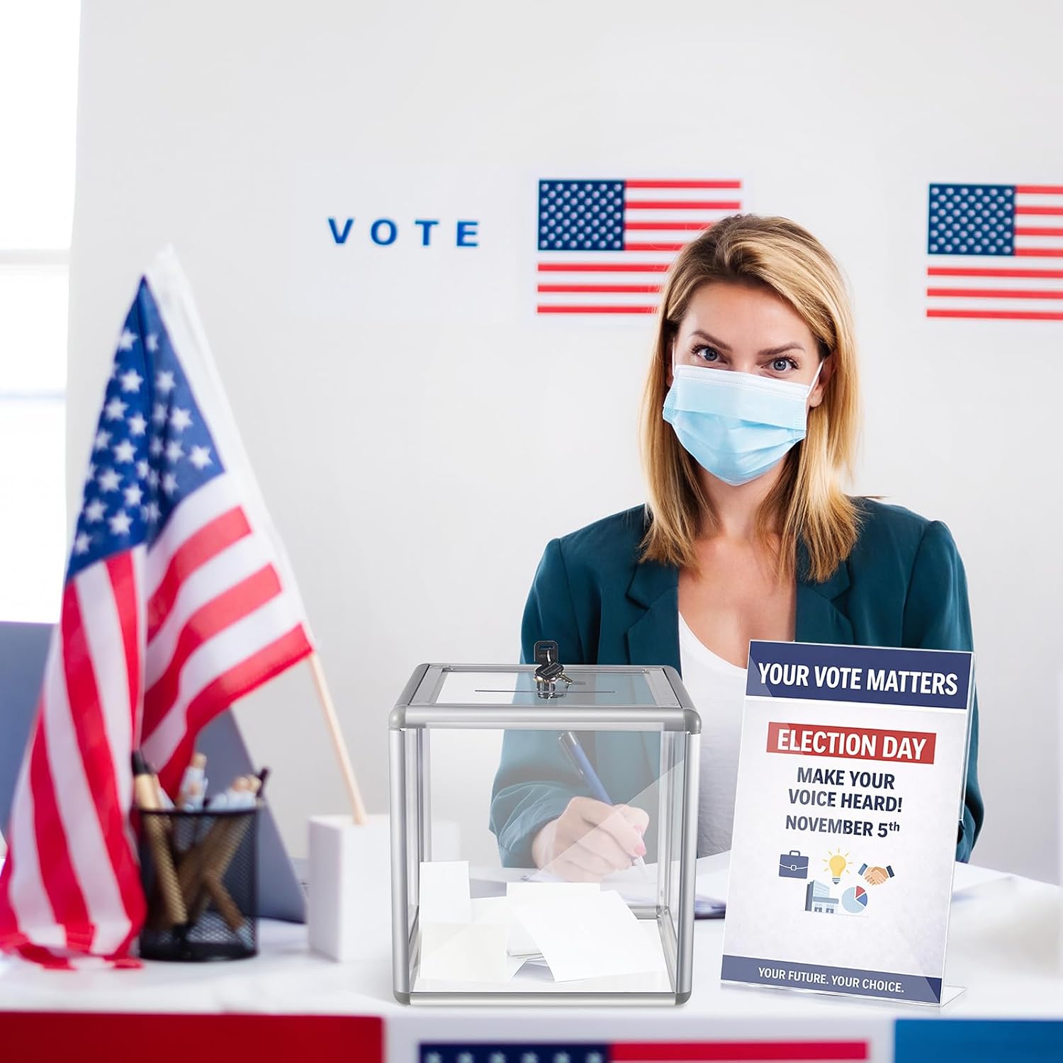 Lineshading 10x10x10 in Acrylic Donation Raffle Box with Slot & Lock & Display Sign Stand Holder, Large Clear Ballot Offering Suggestion Ticket Holder for Fundraising Drawing Container Tip Jar Voting