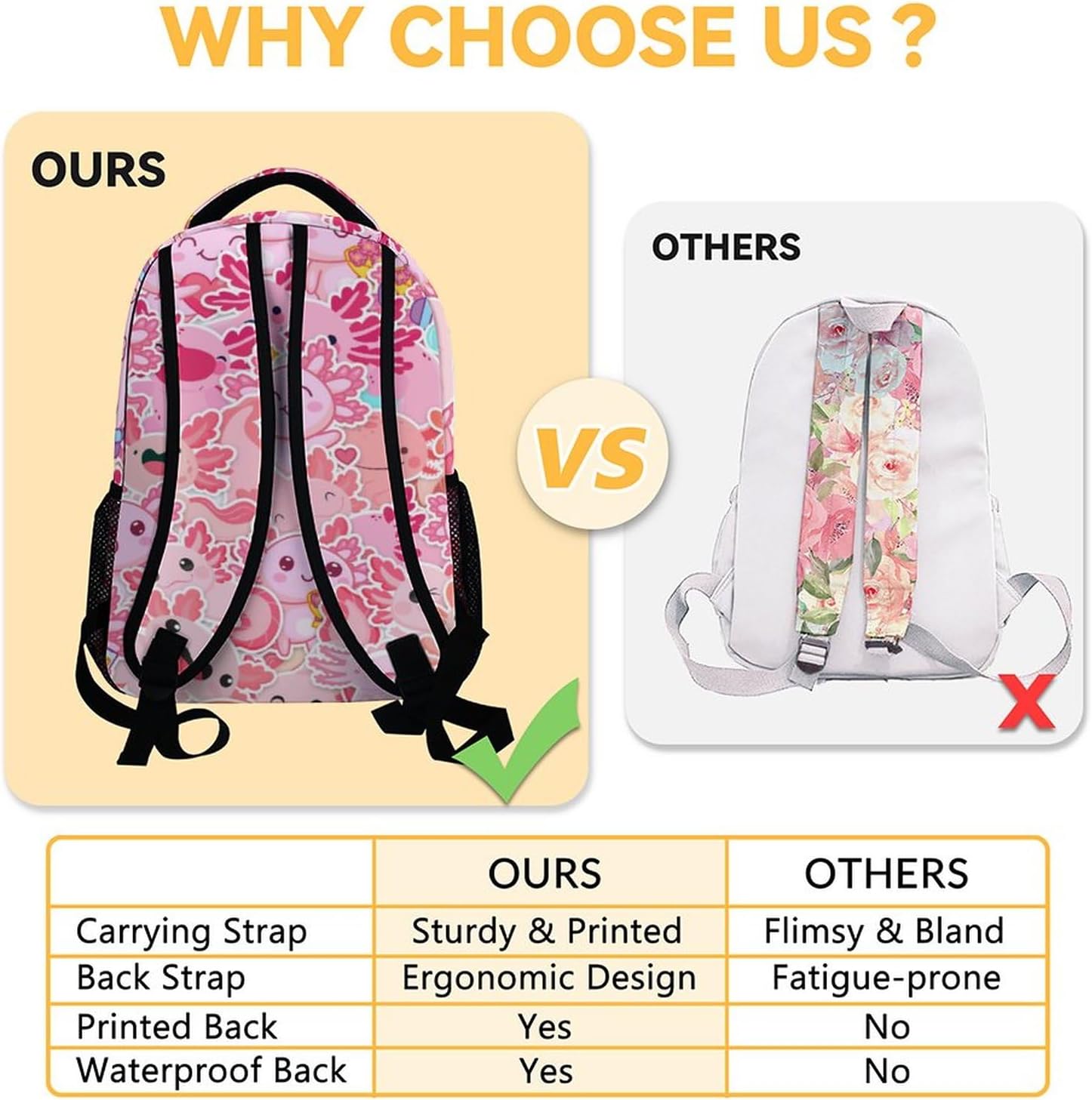 Axolotl Backpack with Lunch Box Set for Girls, Boys - 3 in 1 Primary Middle School Backpacks Matching Combo - Large Capacity, Durable, Lightweight, Pink Bookbag and Pencil Case Bundle