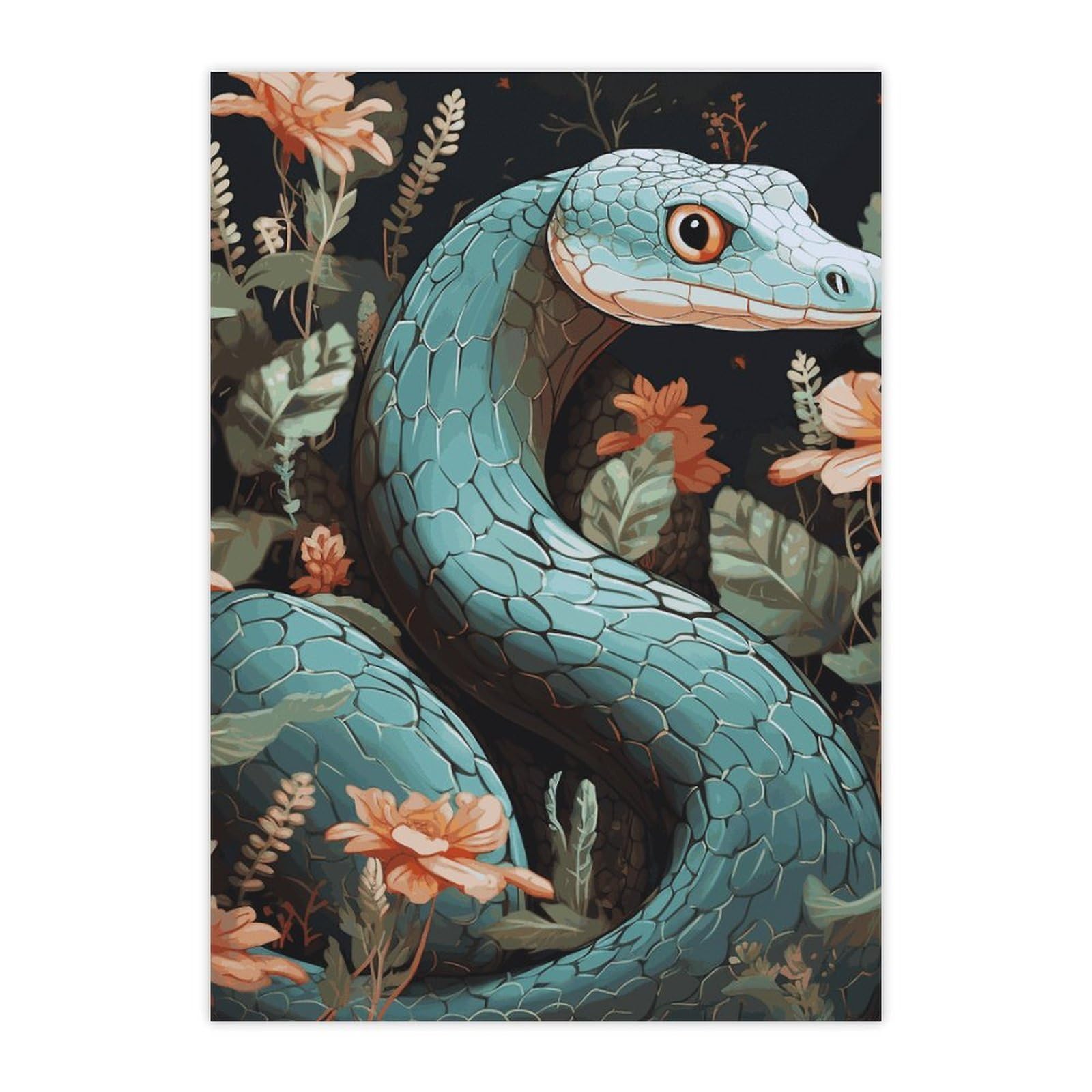 Stickers étanches serpent et fleur résistants à l'eau pour gourde