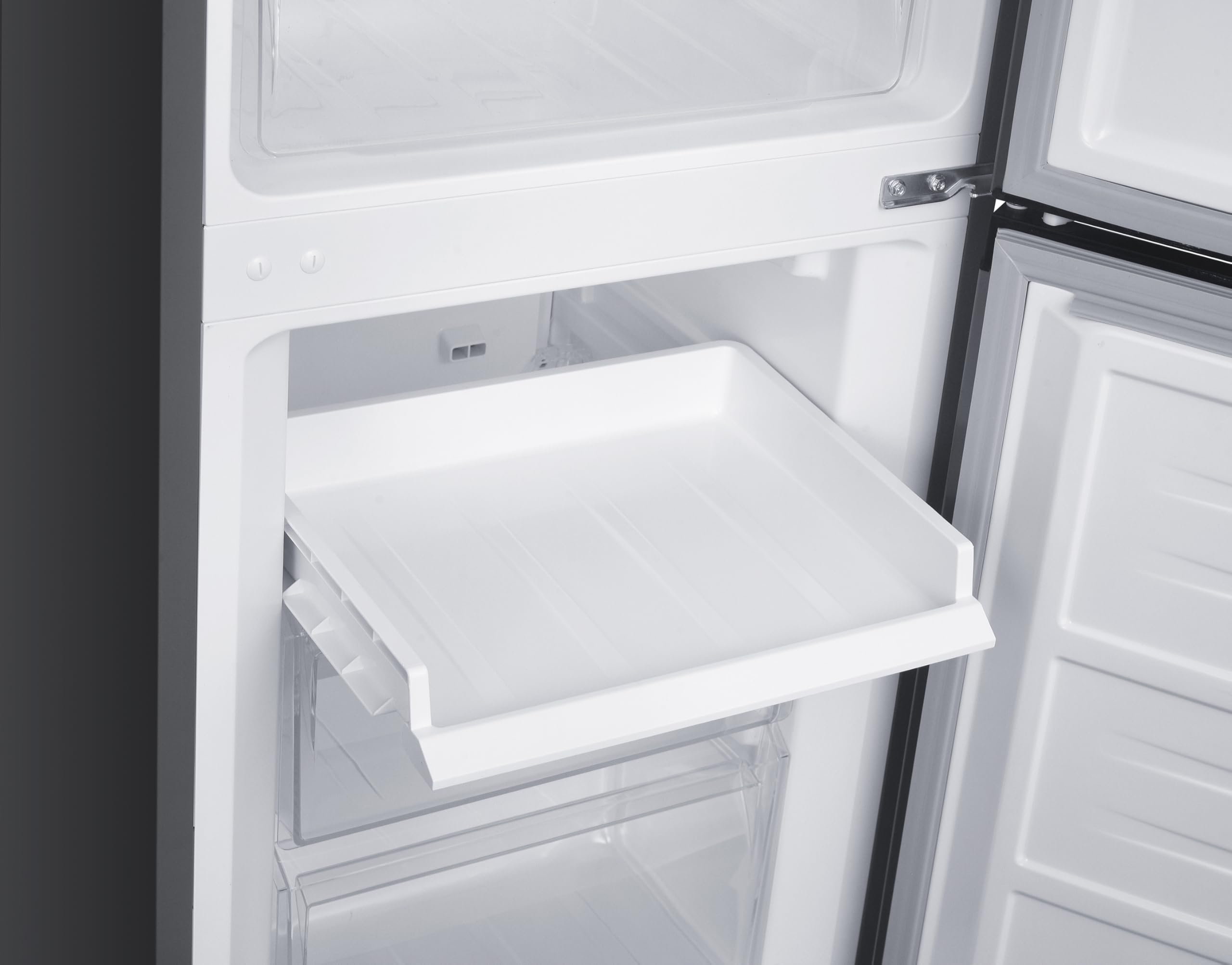 homeX Kühlschrank mit Gefrierfach No Frost, Kühl-Gefrier-Kombination freistehend, groß - 253 Liter, Super-Frost-Funktion, leise Kühlgefrierkombi, EEK C, Kühl Gefrierkombination, silber, CFSN2531C-S