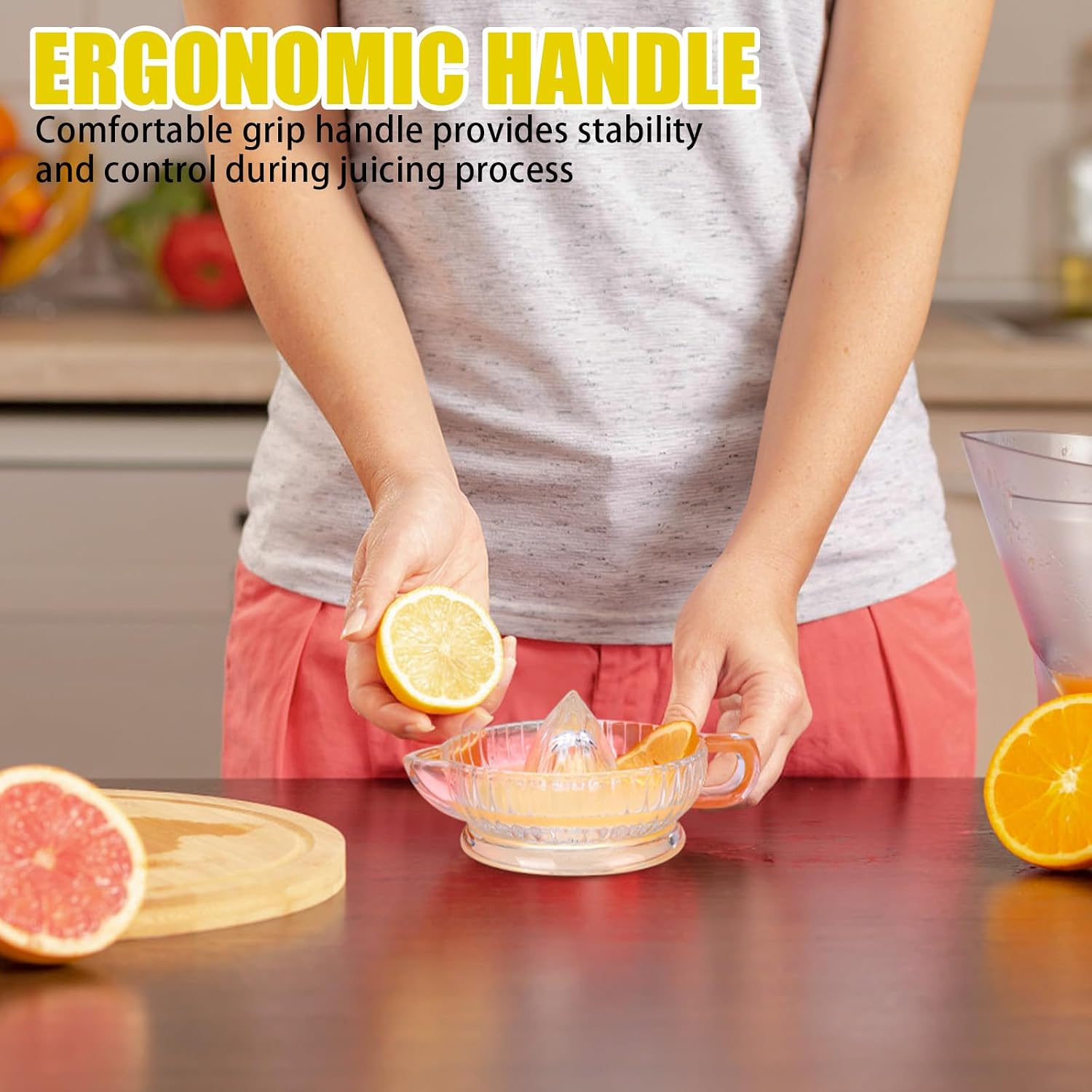 Manual Glass Lemon Squeezer Citrus Juicer for Fresh Juice Cooking Cocktails