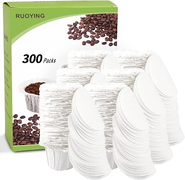 Disposable K Cup Paper Filters with Lid, Fits Keurig 1.0 & 2.0 Reusable Pod | Food-grade Wood Pulp, Pure Coffee Flavor, Thickened High-temperature Resistant Paper, Residue-free