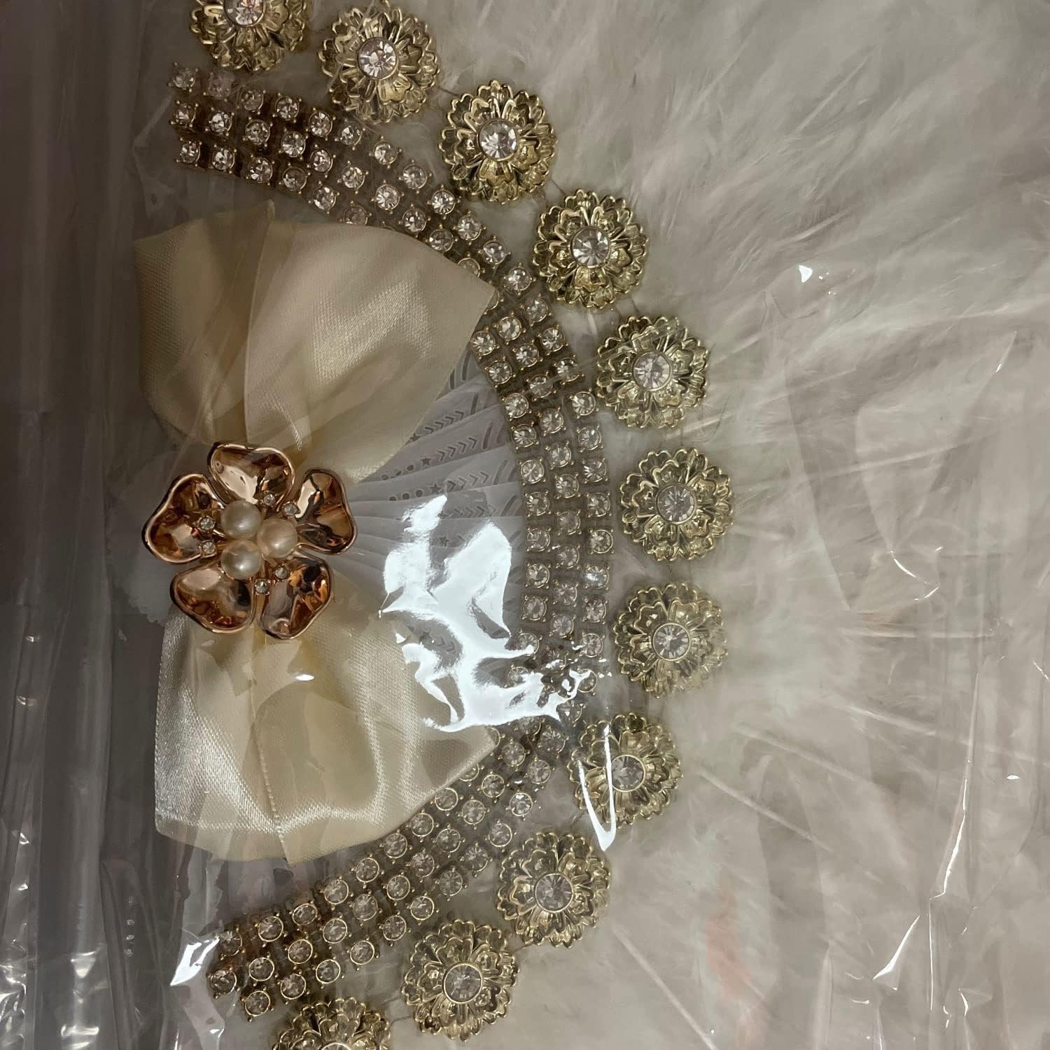 LEVINE Abanico Plegable de Mano, N/A Abanicos de Mano Personalizados Abanico de Plumas de Encaje de Boda for decoración del hogar de Boda Abanicos Hechos a Mano Decoración de Novia