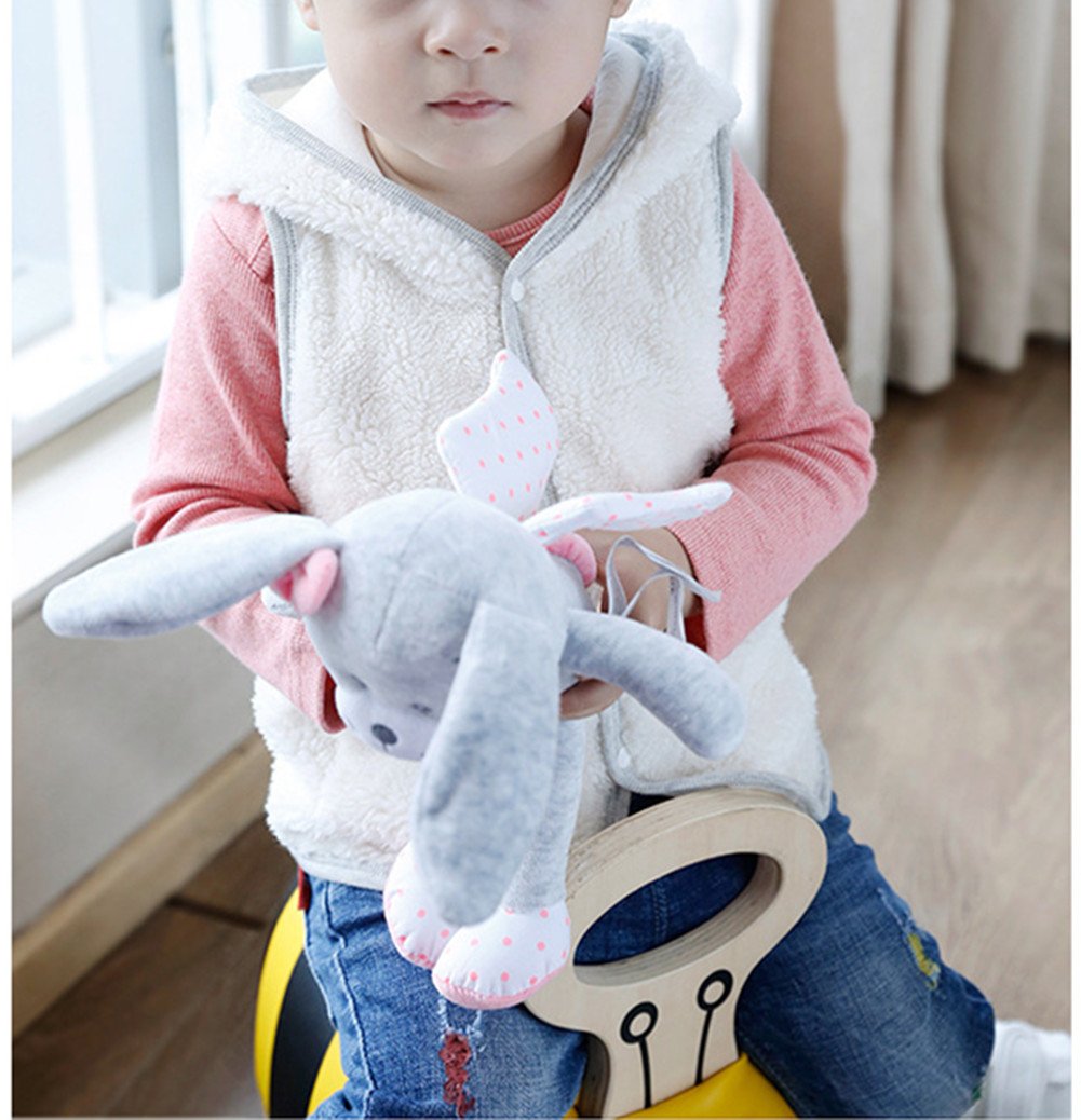 Monvecle Baby to Toddler Fleece Hooded Vests Unisex Infants Sleeveless Padded Waistcoat Off-White 3T-4T