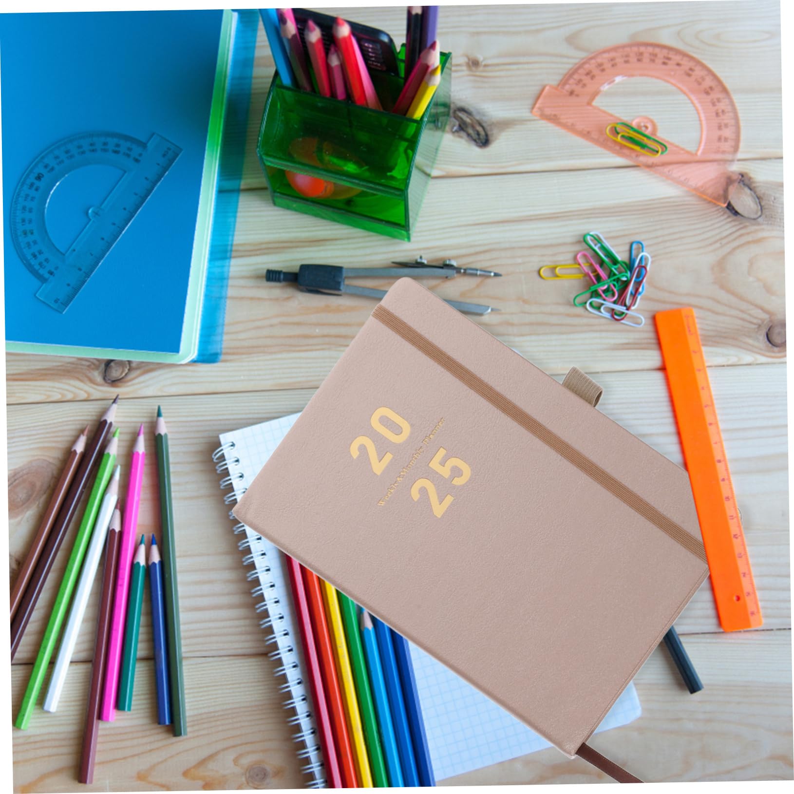 Agenda Settimanale Con Copertina Sintetica Planner Multifunzionale Per Scuola e Ufficio Notebook Con Spessa e Resistente All Inchiostro Accessorio Casa Pratico e Elegante