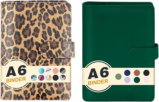 A6 Budget Binder,Mini Photocard Binder for A6 Filler Paper, Loose Leaf Personal Planner Binder with Magnetic Buckle Closure