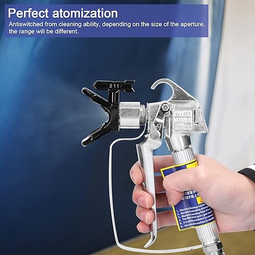 Miniatura 3 de Puntas de pulverizador sin aire, boquillas reversibles de pintura sin aire, 6 piezas con 5 filtros  2 asientos de boquilla para piezas de máquina de