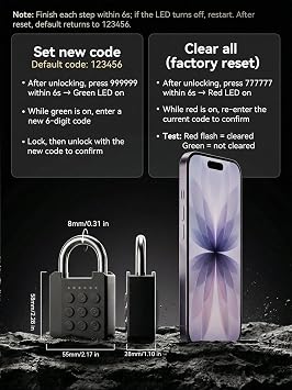 Nexuslab Electronic Digital Padlock for Outdoors, Weatherproof Keyless Entry Lock with Keypad & 2 Mechanical Keys, 100 Passcodes, Anti-Rust Lock for Fence, Toolbox, Cabinet