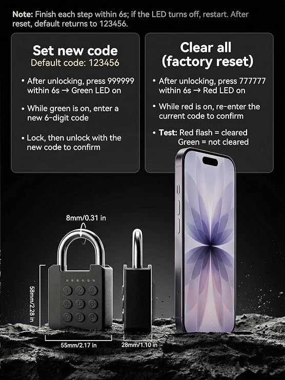 Nexuslab Electronic Digital Padlock for Outdoors, Weatherproof Keyless Entry Lock with Keypad & 2 Mechanical Keys, 100 Passcodes, Anti-Rust Lock for Fence, Toolbox, Cabinet