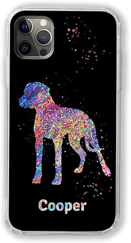 Dogo Argentino Personalized Phone Case Custom Dog Name Customized Text compatible with iPhone, Samsung and other models